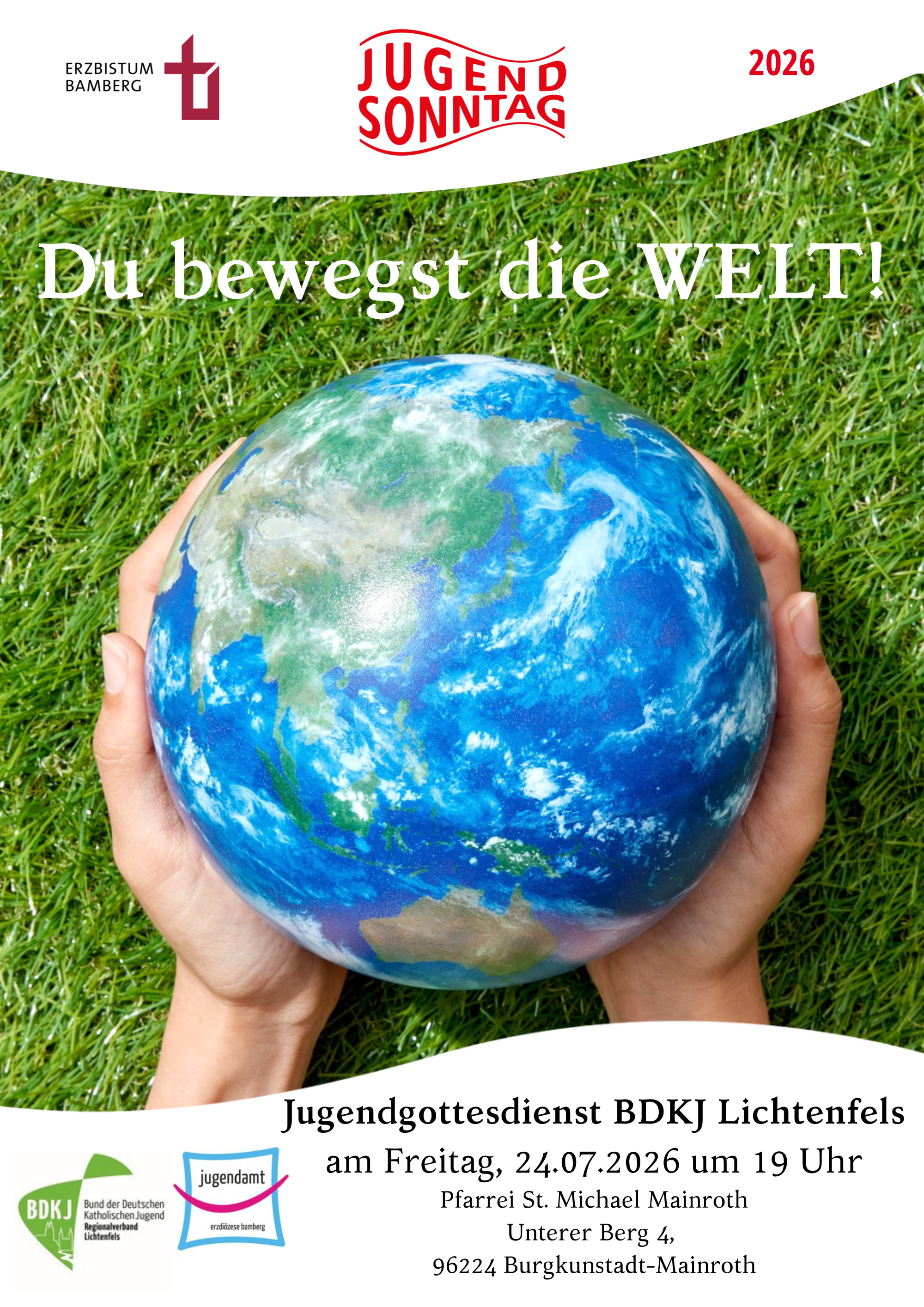 Plakat, Jugendsonntag, 2026, Jugendgottesdienst, BDKJ, Lichtenfels, Mainroth, Juli
